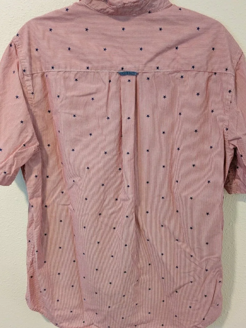 Large CHAPS Ralph Lauren Cotton Short Sleeve Pocket Americana Button Down Shirt